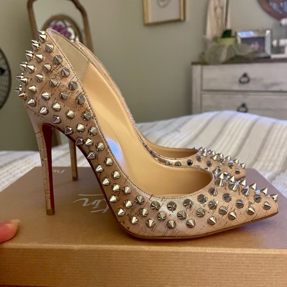 Christian Louboutin Follies Spike 100 Liege Pepite